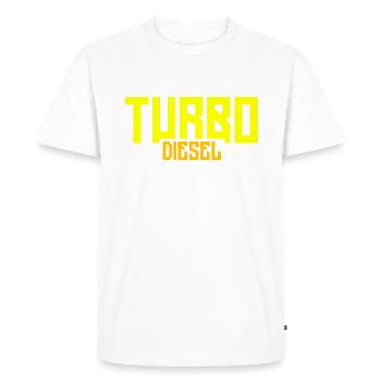 Turbo Diesel - Men's Premium Organic T-Shirt - white - Front - Nico (187cm)