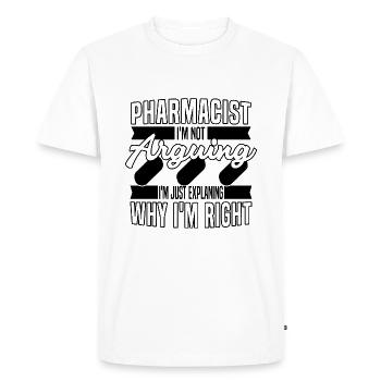 Pharmacien - T-shirt Premium bio Homme - blanc - Devant - Nico (187cm)