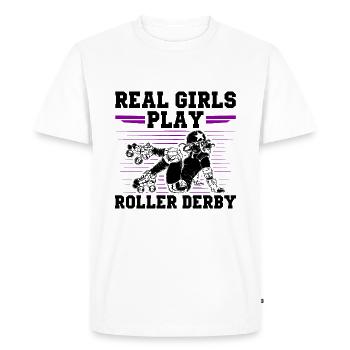 Roller Derby Filles - T-shirt Premium bio Homme - blanc - Devant - Nico (187cm)