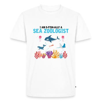 Zooologiste marin officiel Zooologie Mer - T-shirt Premium bio Homme - blanc - Devant - Nico (187cm)