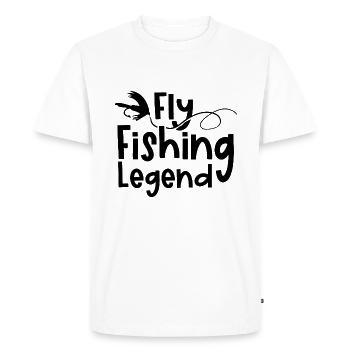 Pêche à la mouche Legend Trout Fisherman - T-shirt Premium bio Homme - blanc - Devant - Nico (187cm)