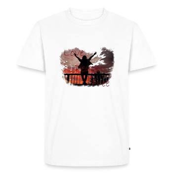 Saying Design Love - Men's Premium Organic T-Shirt - white - Front - Nico (187cm)