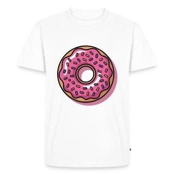 Pop Art Beignet Rose Motif Rétro - T-shirt Premium bio Homme - blanc - Devant - Nico (187cm)