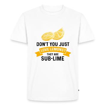 Lemon Design Lemonades Stand Boss Vente de citron - T-shirt Premium bio Homme - blanc - Devant - Nico (187cm)