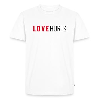 L’AMOUR FAIT MAL - T-shirt Premium bio Homme - blanc - Devant - Nico (187cm)