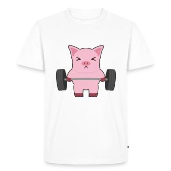 pig - Men's Premium Organic T-Shirt - white - Front - Nico (187cm)