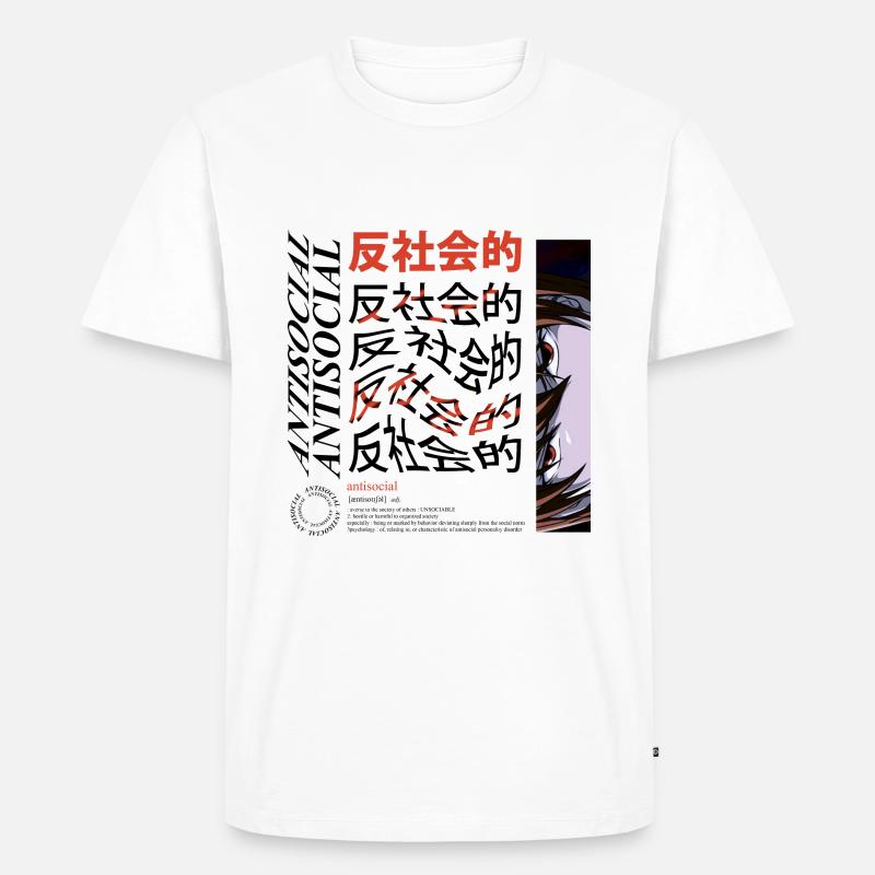 Asozial - Männer Premium Bio T-Shirt - Weiß