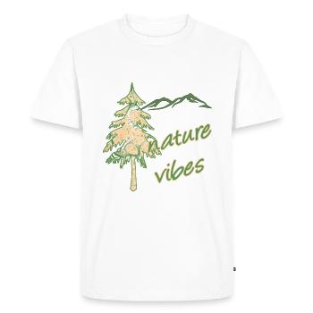 nature 40 fir and mountains e 1 - Men's Premium Organic T-Shirt - white - Front - Nico (187cm)