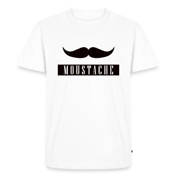 Moustache Barbe Moustache Barbershop NoShave - T-shirt Premium bio Homme - blanc - Devant - Nico (187cm)