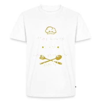Mon talent c'est votre prise de poids! - T-shirt Premium bio Homme - blanc - Devant - Nico (187cm)