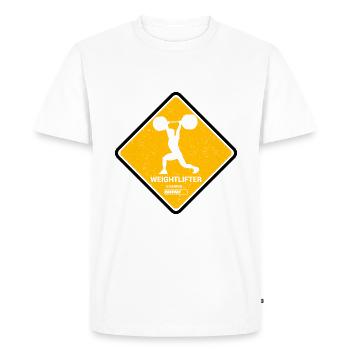 The perfect design for weightlifters - Men's Premium Organic T-Shirt - white - Front - Nico (187cm)