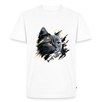 chaton gris, chat - T-shirt Premium bio Homme - blanc - Devant - Nico (187cm)