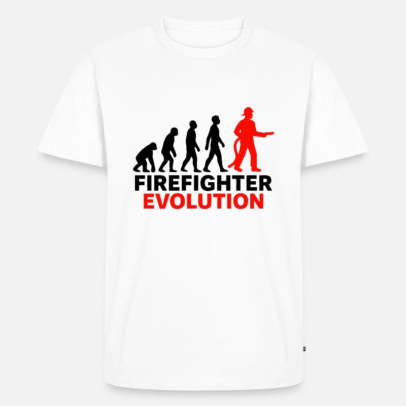 Firefighter Evolution Hero Gift Cool - T-shirt Premium bio Homme - blanc