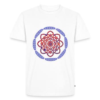 Celtic knot 19 E 263 - Men's Premium Organic T-Shirt - white - Front - Nico (187cm)