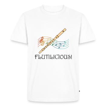 Joueur de flûte d'orchestre classique Flutilicious - T-shirt Premium bio Homme - blanc - Devant - Nico (187cm)