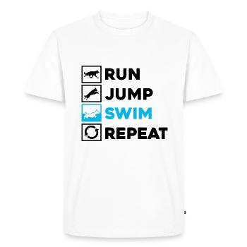 Dock Diving Design for Dog Jumping and Dock Dog - Men's Premium Organic T-Shirt - white - Front - Nico (187cm)