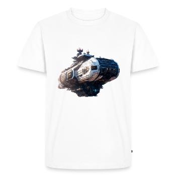 Vaisseau Spatial cyberpunk - T-shirt Premium bio Homme - blanc - Devant - Nico (187cm)