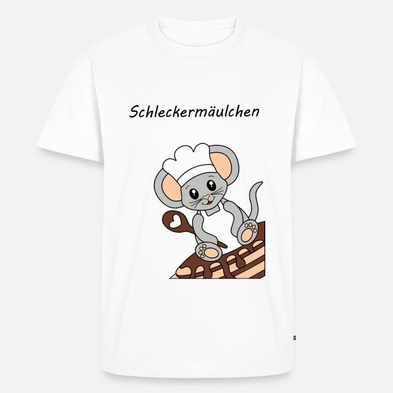 Schleckermaeulchen gross - Männer Premium Bio T-Shirt - Weiß