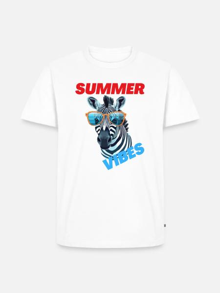 SUMMER VIBES - Männer Premium Bio T-Shirt - Weiß