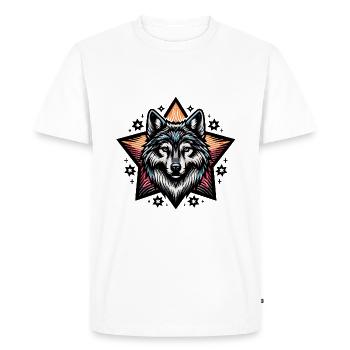 portrait de loup coloré - T-shirt Premium bio Homme - blanc - Devant - Nico (187cm)