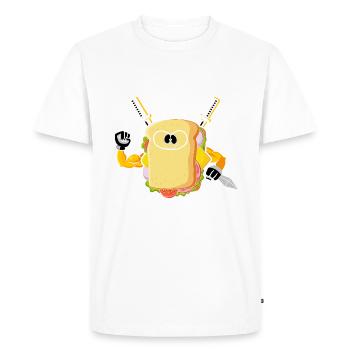 Sandwich Ninja Karate Warrior Japon Cadeau - T-shirt Premium bio Homme - blanc - Devant - Nico (187cm)