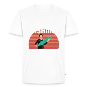 Grande journée de pêche, profitez chaque instant - T-shirt Premium bio Homme - blanc - Devant - Nico (187cm)
