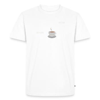 Coffee Bean Coffee Shop Coffee Break Barista Gift - Men's Premium Organic T-Shirt - white - Front - Nico (187cm)