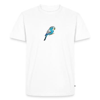 Perruche graphique oiseau animal de compagnie Welli Cadeau - T-shirt Premium bio Homme - blanc - Devant - Nico (187cm)