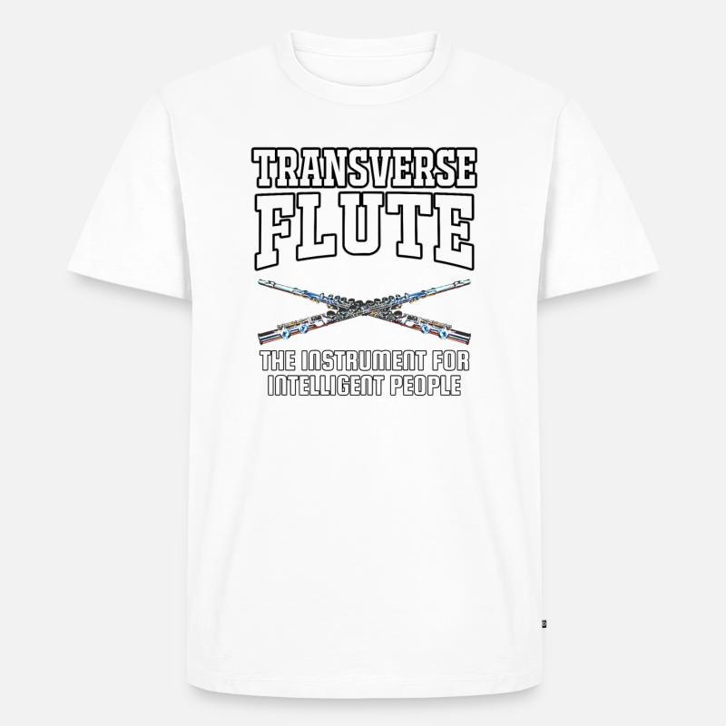 Querflöte Flötenspieler Geschenk - Männer Premium Bio T-Shirt - Weiß