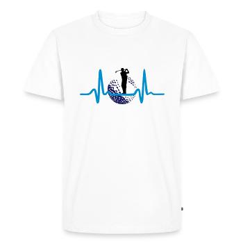 Golf, Golfer and Heartbeat - T-shirt Premium bio Homme - blanc - Devant - Nico (187cm)