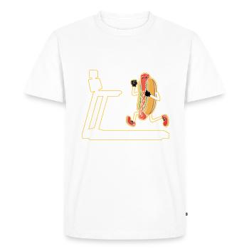 Hot Dog Headband Lauband Fitness Runner Running - T-shirt Premium bio Homme - blanc - Devant - Nico (187cm)