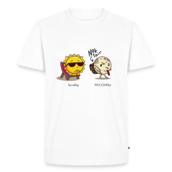 Sunday and Monday | Assembly | Start of the week | Moon - Men's Premium Organic T-Shirt - white - Front - Nico (187cm)