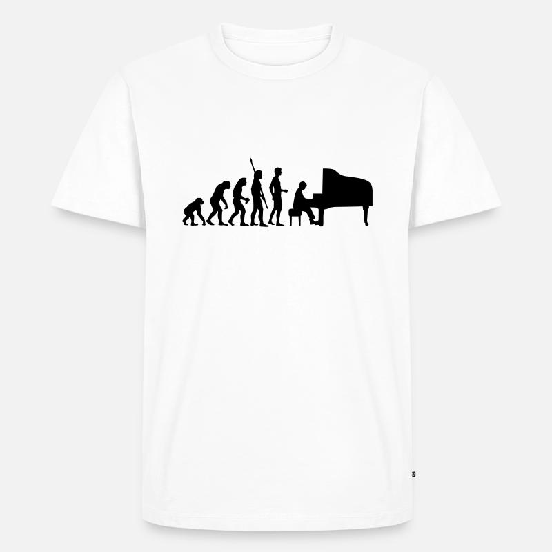 evolution_pianist - Men's Premium Organic T-Shirt - white