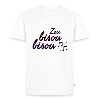 Zou bisou bisou. Fan de Gillian Hills. Bisous - T-shirt Premium bio Homme - blanc - Devant - Nico (187cm)