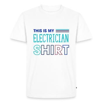 Electro Worker Craftsman Electrician Voltage - Men's Premium Organic T-Shirt - white - Front - Nico (187cm)