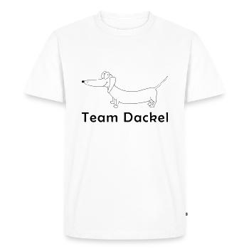 Équipe Teckel Contour Vecteur Teckel - T-shirt Premium bio Homme - blanc - Devant - Nico (187cm)