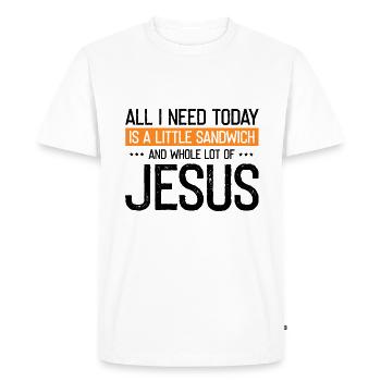 Jesus and Sandwich God Christ Christian - Men's Premium Organic T-Shirt - white - Front - Nico (187cm)