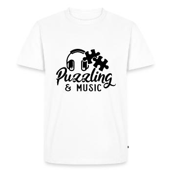 Puzzling and Music Jigsaw Puzzler Musician - Men's Premium Organic T-Shirt - white - Front - Nico (187cm)