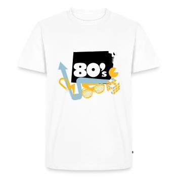 Années 80 - T-shirt Premium bio Homme - blanc - Devant - Nico (187cm)