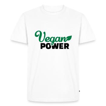 Vegan Power - T-shirt Premium bio Homme - blanc - Devant - Nico (187cm)