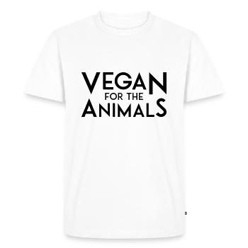 VEGAN FOR THE ANIMALS black - Men's Premium Organic T-Shirt - white - Front - Nico (187cm)