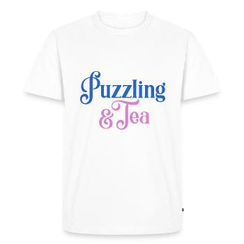 Puzzling and Tea Hobby Jigsaw Puzzler - Men's Premium Organic T-Shirt - white - Front - Nico (187cm)