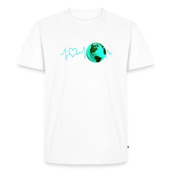 Environmental Protection Climate Protection Heartbeat Earth Day - Men's Premium Organic T-Shirt - white - Front - Nico (187cm)