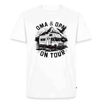Grand-mère et grand-père en camping-car - T-shirt Premium bio Homme - blanc - Devant - Nico (187cm)