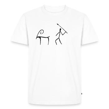 Cave Painting Hunting - Men's Premium Organic T-Shirt - white - Front - Nico (187cm)