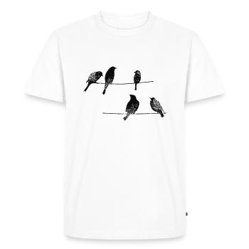 T-shirt "Oiseaux", oiseaux - T-shirt Premium bio Homme - blanc - Devant - Nico (187cm)