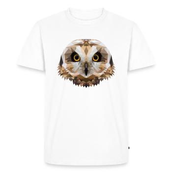 Polygon Short-eared Owl, Owl, Polygon, Animal, Bird - Men's Premium Organic T-Shirt - white - Front - Nico (187cm)
