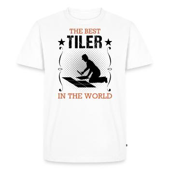 Tiler Profession Training Craftsman Gift - Men's Premium Organic T-Shirt - white - Front - Nico (187cm)