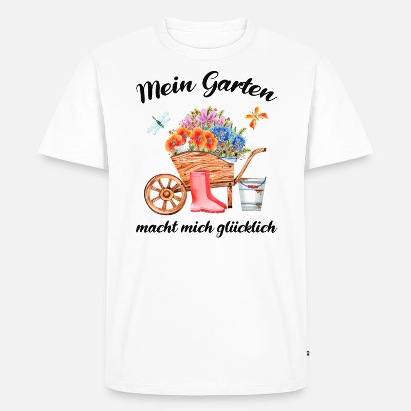 Garten Spruch Gärtner Hobbygärtner Geschenkidee - Männer Premium Bio T-Shirt - Weiß