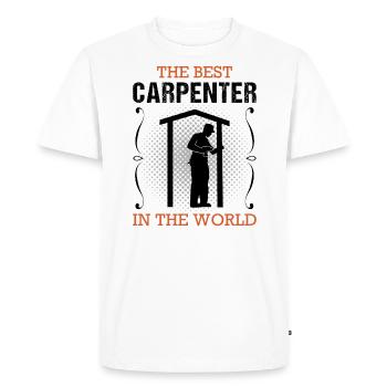 Profession de charpentier Charpentier Artisan Cadeau - T-shirt Premium bio Homme - blanc - Devant - Nico (187cm)